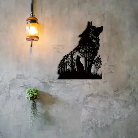 Black Wolf Wall Decoration